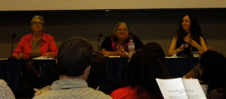 Prof. Marie Miranda, Prof. Yvette G. Flores, Performer Adelina Anthony at Plenary